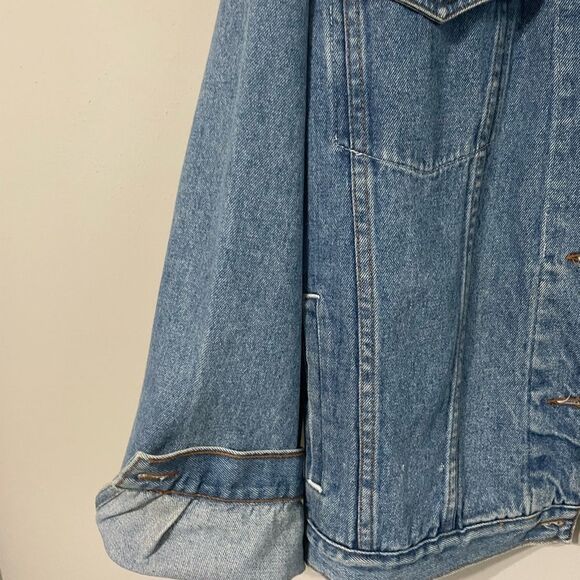 Andrew’s Blues Vintage Pearl Studded Oversized Jean Denim Jacket - Picture 4 of 16